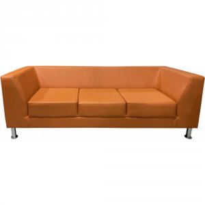 Трехместный диван Мягкий офис оранжевый (ОМ301ОР)