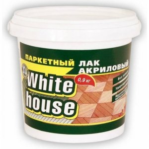 Акриловый паркетный лак WHITE HOUSE Лак Паркетный Полуглянцевый 0,9 кг