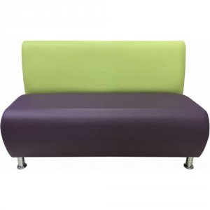 Двухместная секция дивана Мягкий офис салатовая-фиолетовая (КЛ601СЛТФЛТ)