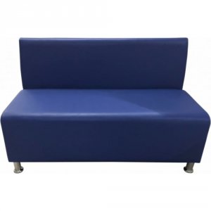 Двухместная секция дивана Мягкий офис синяя (КЛК601СН)