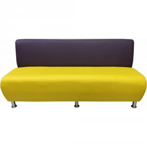 Трехместная секция дивана Мягкий офис желто-фиолетовая (КЛ701ЖЛТФЛТ)