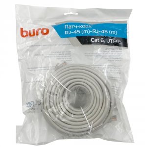 Патч-корд Buro UTP 4 пары cat6 CCA molded 20м серый RJ-45 (m)-RJ-45 (m) (UTP-6-20M-G)
