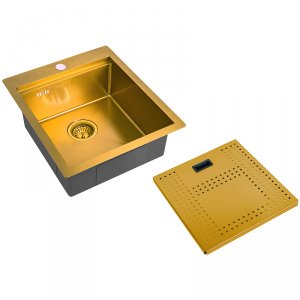 Кухонная мойка Zorg Master 59 ZM N-5952 BRONZE с накладкой Бронза
