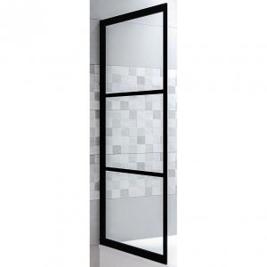 Шторка для ванной RIHO Grid GB501 80 G004046121 (GBB5080001) L профиль Черный стекло прозрачное
