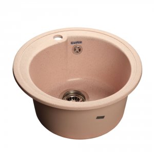 Мраморная кухонная мойка GranFest Rondo Gf-R450 светло-розовая (R-450 светло-розовый)