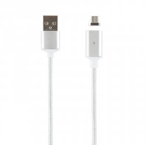 Магнитный дата-кабель RedLine USB - micro USB, нейлон, серебристый (УТ000012857)