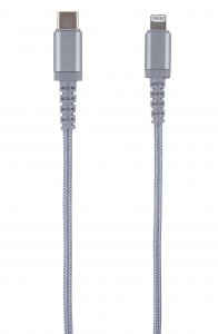 Кабель для iPod, iPhone, iPad RedLine Type-C - Lightning MFI, нейлон, серебристый (УТ000018477)