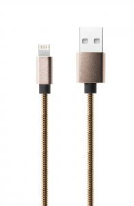 Кабель для iPod, iPhone, iPad RedLine S7 USB - 8-pin, металлическая обмотка, золотой (УТ000010469)