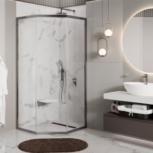Душевой уголок Wasserkraft Naab 90x90 86S11 профиль Хром стекло прозрачное