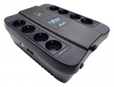 Источник бесперебойного питания Powercom Spider SPD-750U (черный) (SPD-750U LCD USB)