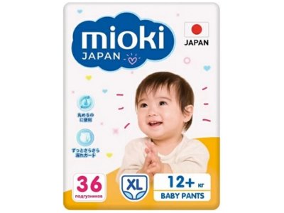 Подгузники Mioki XL 12+ кг