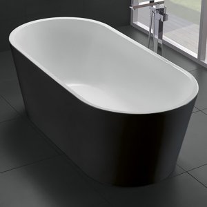 Акриловая ванна BelBagno 180x80 BB71-1800-NERO-W0 Черная Белая без гидромассажа