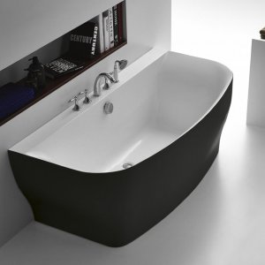Акриловая ванна BelBagno 165x78 BB74-NERO-W0 Черная Белая без гидромассажа