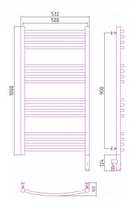 Электрический полотенцесушитель Сунержа Богема 3.0 1000x500 R 00-5803-1050 Хром