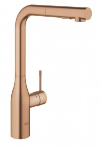 Смеситель для кухни GROHE Essence с выдвижным изливом, теплый закат, матовый (30270DL0)