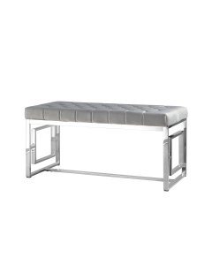 Банкетка-скамейка Stool Group Бруклин вельвет серый/сталь серебро Bench-012-GR (УТ000001878)
