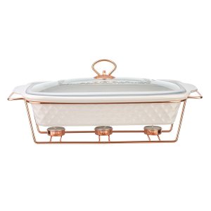 Керамический мармит Lara 2.9л 40,9см, 3 свечи (LR12-04 ROSE GOLD)