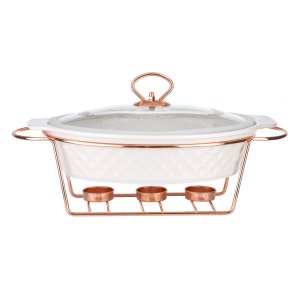 Керамический мармит Lara 1.8л 32,3см, 3 свечи (LR12-03 ROSE GOLD)