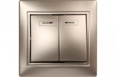 Двухклавишный выключатель Smartbuy Венера (SBE-01c-10-SW2-1-c)