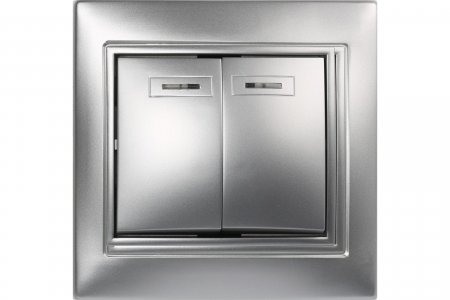 Двухклавишный выключатель Smartbuy Венера (SBE-01s-10-SW2-1-c)