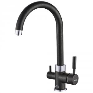 Смеситель для кухонной мойки Zorg Steel Hammer SH 713 BLACK CR Черный матовый