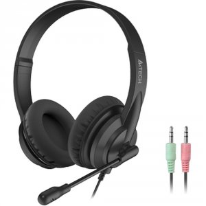 Наушники с микрофоном A4Tech HS-10 черный 2м накладные оголовье (HS-10/3.5MM PLUG/BLACK)