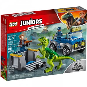 Конструктор Lego Lego Juniors 10757 Конструктор Лего Jurassic World Грузовик спасателей для перевозки раптора
