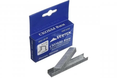 Скобы для мебельных степлеров vertextools 0042-08-08