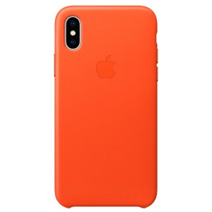 Чехол для iPhone Apple iPhone X Leather Case Bright Orange (MRGK2ZM/A)