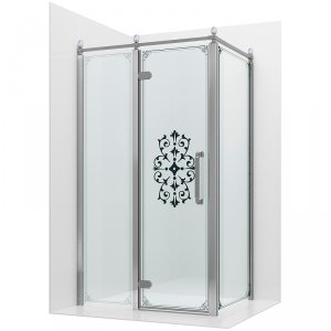 Душевой уголок Ambassador Royal 120x80 18015110-L профиль Хром стекло прозрачное с рисунком
