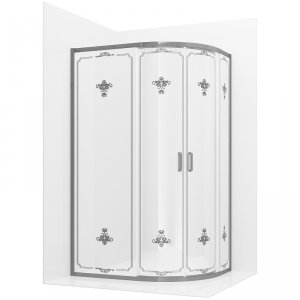 Душевой уголок Ambassador Royal 120x90 18015102 профиль Хром стекло белое с рисунком