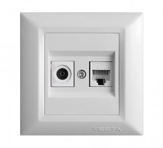 Двойная розетка для сетевого кабеля Vesta Electric Roma (FRZTV010102BEL)