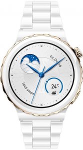 Умные часы Huawei Умные часы HUAWEI Watch GT 3 Pro, белый керамический корпус с золотым безелем (55028859)