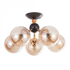 Люстра Arte Lamp Boston A4485PL-5BK Янтарная Черная