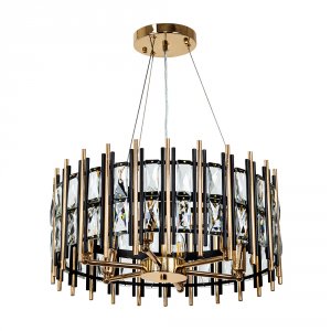 Люстра Arte Lamp Alruba A1043SP-6BK Прозрачная Черная Золото