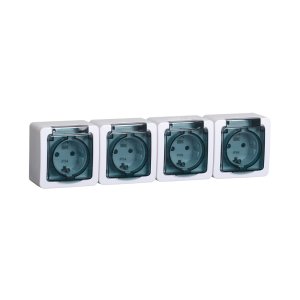 Четырехместная розетка Iek ГЕРМЕС PLUS РСб24-3-ГПБд (ERMP42-K03-16-54-EC)