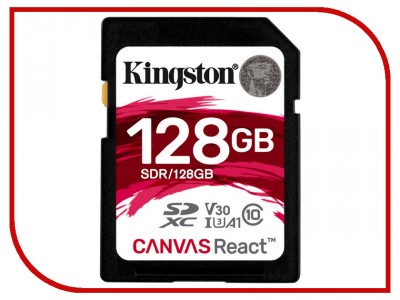 Карта памяти Kingston Canvas React 100R/80W (SDR/128GB)