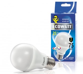 Лампа светодиодная Ecowatt A60 230В 9(75)w 4000k e27 (4606400614845)