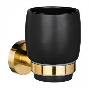 Настенный стакан для зубных щеток MOROSHKA Oro Nero (925-116-01)