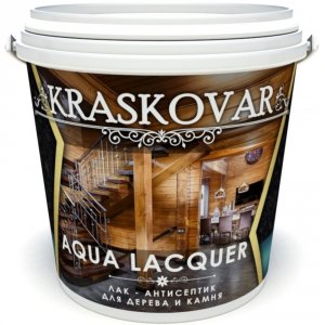 Лак-антисептик для дерева и камня Kraskovar Aqua Lacquer (1321)