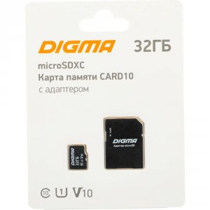 Карта памяти Digma microSDXC 32Gb Class10 CARD10 (dgfca032a01)