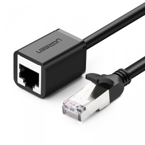 Сетевой кабель UGREEN NW112 (11279) Cat 6 F/UTP Ethernet RJ45 Extension Male/Female Patch Cords. Длина 1 м. Цвет: черный