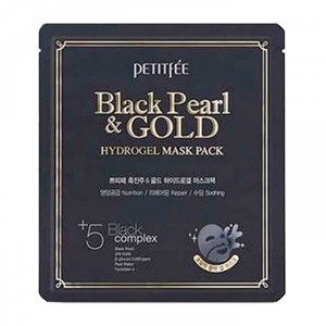 Гидрогелевая маска с черной жемчужной пудрой и золотом Petitfee Black Pearl and Gold Hydrogel Mask Pack (860207)