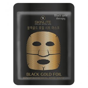 Маска для лица SKINLITE Фольгированная маска "ЧЕРНОЕ ЗОЛОТО" (MPL005406)