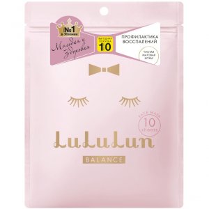 Уход за лицом LULULUN Маска увлажнение и баланс кожи FACE MASK BALANCE PINK 10 (LLN258946)