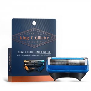 Средства для бритья Gillette Сменные кассеты для мужской бритвы Gillette King C. Gillette, с 2 лезвиями для бритья и контуринга (GIL857473)