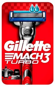 Средства для бритья Gillette Бритва с 2 сменными кассетами Red MACH3 Turbo 3D (GIL857466)