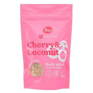 Скрабы и пилинги 7Days Антицеллюлитный сахарно-соляной скраб для тела увлажняющий с маслом кокоса CHERRY&COCONUT (MPL025681)
