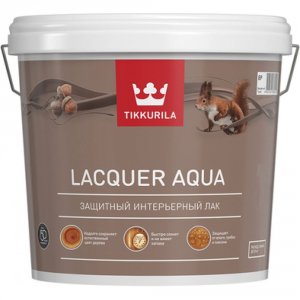 Интерьерный антисептирующий защитный лак Tikkurila EURO LACQUER AQUA полуглянцевый 9 л (700001141)