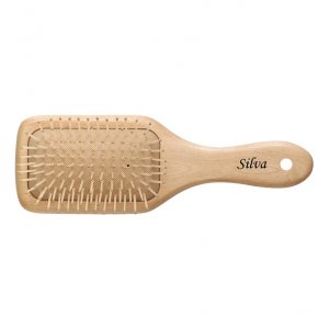 Аксессуары для волос Silva Щетка для волос на подушке деревянная квадратная с пластиковыми зубьями (MPL038209)